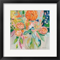 Framed Summer Orange Floral