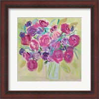 Framed Pink Roses Flower