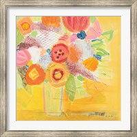 Framed Misty Yellow Floral