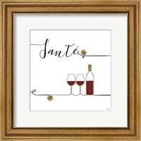 Framed 'Underlined Wine VI' border=