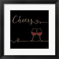 Framed Underlined Wine V Black