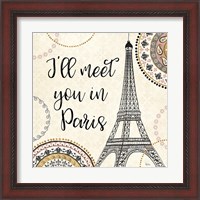 Framed 'Romance in Paris II' border=