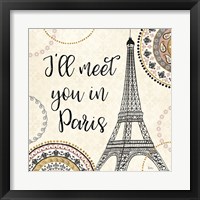 Framed 'Romance in Paris II' border=