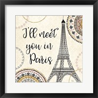 Framed 'Romance in Paris II' border=