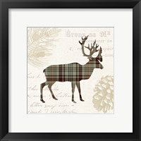 Framed 'Plaid Lodge I Tan' border=