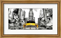 Framed Vintage Taxi in Times Square, NYC