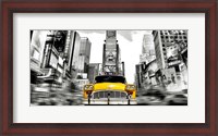 Framed Vintage Taxi in Times Square, NYC