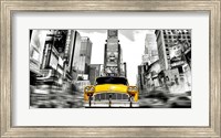 Framed Vintage Taxi in Times Square, NYC