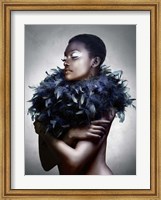 Framed Woman with Feathered Scarf
