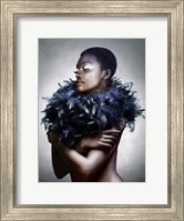 Framed Woman with Feathered Scarf