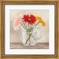 Framed Fleurs et Vases Jaune I