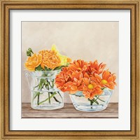 Framed Fleurs et Vases Jaune II