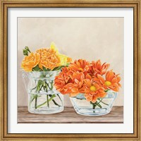 Framed Fleurs et Vases Jaune II