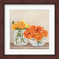 Framed Fleurs et Vases Jaune II