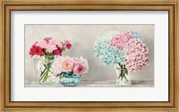 Framed Fleurs et Vases Blanc