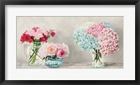 Framed Fleurs et Vases Blanc