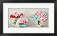 Framed Fleurs et Vases Blanc