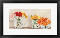 Framed Fleurs et Vases Jaune