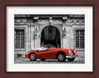 Framed Luxury Car in front of Classic Palace