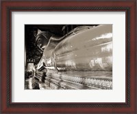 Framed Praying the reclined Buddha, Wat Pho, Bangkok, Thailand (sepia)