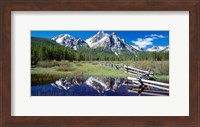 Framed McGown Peak Reflected on a Lake, Sawtooth Mountains, Idaho