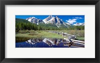 Framed McGown Peak Reflected on a Lake, Sawtooth Mountains, Idaho