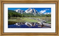 Framed McGown Peak Reflected on a Lake, Sawtooth Mountains, Idaho