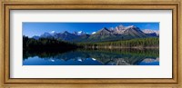 Framed Reflection of Mountains in Herbert Lake, Banff National Park, Alberta, Canada