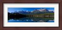 Framed Reflection of Mountains in Herbert Lake, Banff National Park, Alberta, Canada