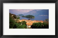Framed Village at the Waterfront, Sala Comacina, Lake Como, Como, Lombardy, Italy
