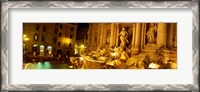 Framed Trevi Fountain at Night, Rome, Italy