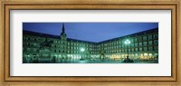 Framed Building Lit up at Dusk, Plaza Mayor, Madrid, Spain