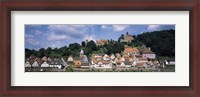 Framed Houses at the Waterfront, Necker River, Hesse, Germany