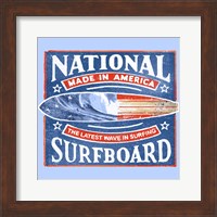 Framed National Surfboard