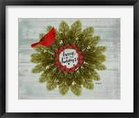 Framed Cardinal Wreath