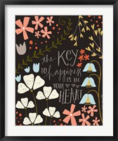 Framed Key to Happiness