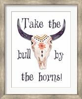 Framed Bull by the Horns
