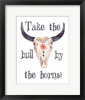 Framed Bull by the Horns