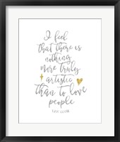 Framed Van Gogh Love People Quote