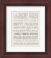 Framed Laundry Rules on Whiate