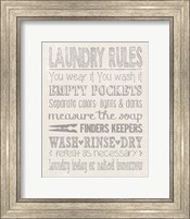 Framed Laundry Rules on Whiate