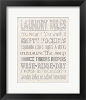 Framed Laundry Rules on Whiate