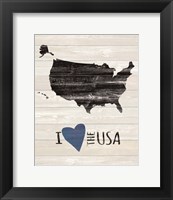 Framed I Heart the USA