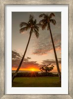 Framed Sunset Palms II
