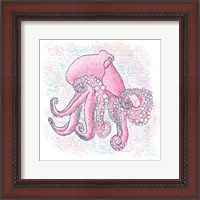Framed 'Octopus Hot Pink' border=