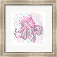 Framed 'Octopus Hot Pink' border=