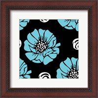 Framed Bold Turquoise Flower I