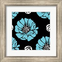 Framed Bold Turquoise Flower I