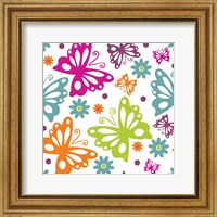 Framed Butterflies and Blooms Lively II