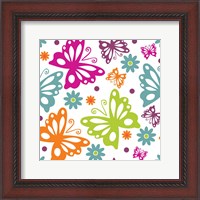 Framed Butterflies and Blooms Lively II